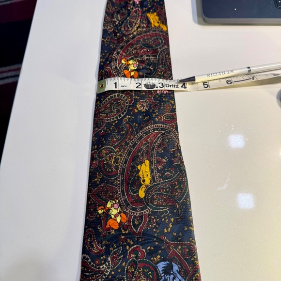 Disney Tie Men's Paisley Winnie The Pooh Piglet Tiger Eeyore Necktie Korea 56" - Picture 8 of 8